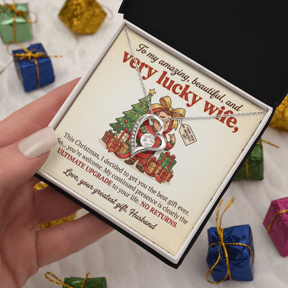 To My Wife Necklace From Husband - Funny Christmas Gift For Wife, Humorous Holiday Gift - Love Knot Necklace-LKN57418