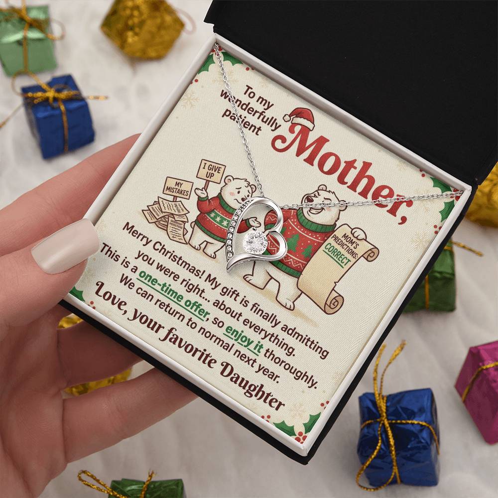 To My Mother Necklace From Daughter, Funny Christmas Gift For Mom, Holiday Present, You Were Right Gift - Love Knot Necklace-LKN96296