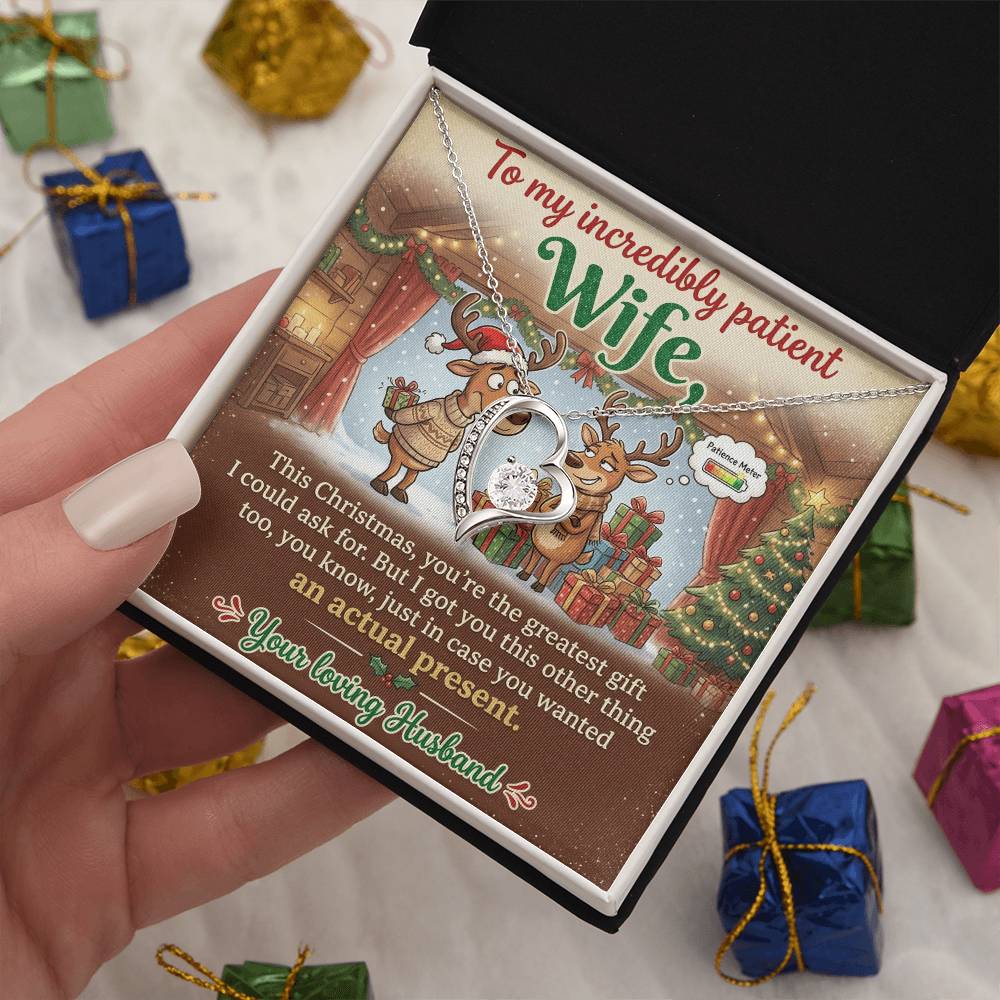 To My Incredibly Patient Wife Necklace From Husband, Funny Christmas Gift For Her, Love Knot Necklace-LKN54296