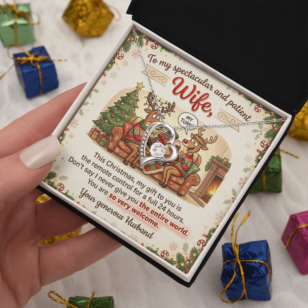 To My Wife Necklace From Husband, Funny Christmas Gift, Holiday Present For Her - Love Knot Necklace-LKN43976