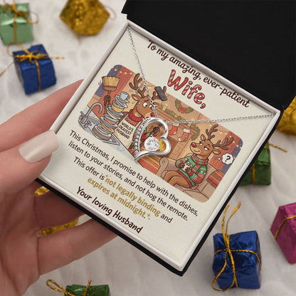 To My Wife Necklace From Husband, Funny Christmas Gift for Wife, Anniversary, Birthday Gift - Love Knot Necklace-LKN88569