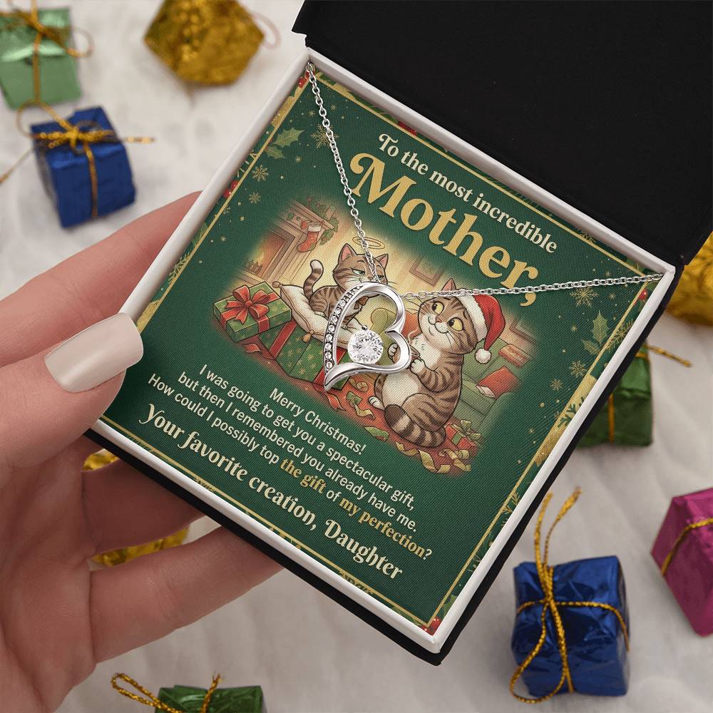 To My Mother Necklace From Daughter, Funny Christmas Gift For Mom, Holiday Present For Mother, Love Knot Necklace-LKN71723