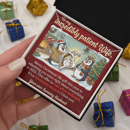 To My Wife Necklace From Husband, Funny Christmas Gift, Admitting You Were Right Xmas Present for Her, Love Knot Necklace-LKN65688