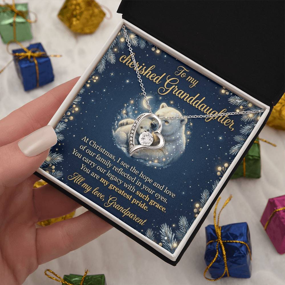 To My Granddaughter Necklace From Grandparent, Christmas Gift, Birthday Present For Her, My Greatest Pride Gift - Love Knot Necklace-LKN63044 (2)