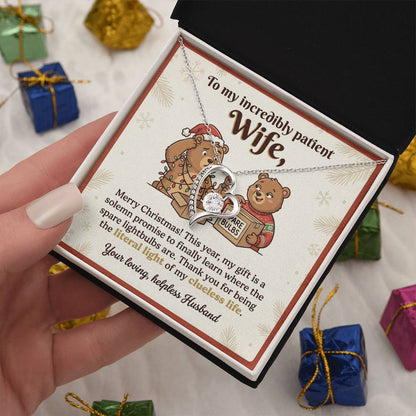 To My Wife Necklace From Husband, Funny Christmas Gift for Wife, Holiday Gift Idea - Love Knot Necklace-LKN26651