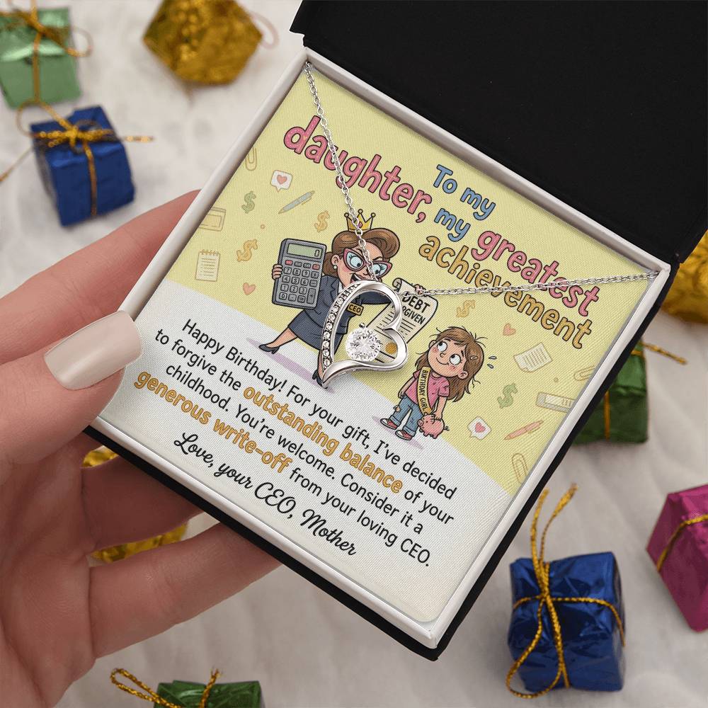 To My Daughter Necklace From Mother, Funny Happy Birthday Gift, CEO Mom Gift For Her - Love Knot Necklace-LKN28995