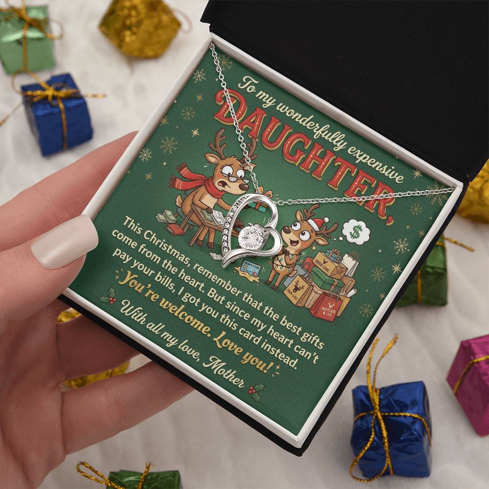To My Daughter Necklace From Mother, Funny Christmas Gift for Daughter, Sentimental Mom and Daughter Gift - Love Knot Necklace-LKN64305