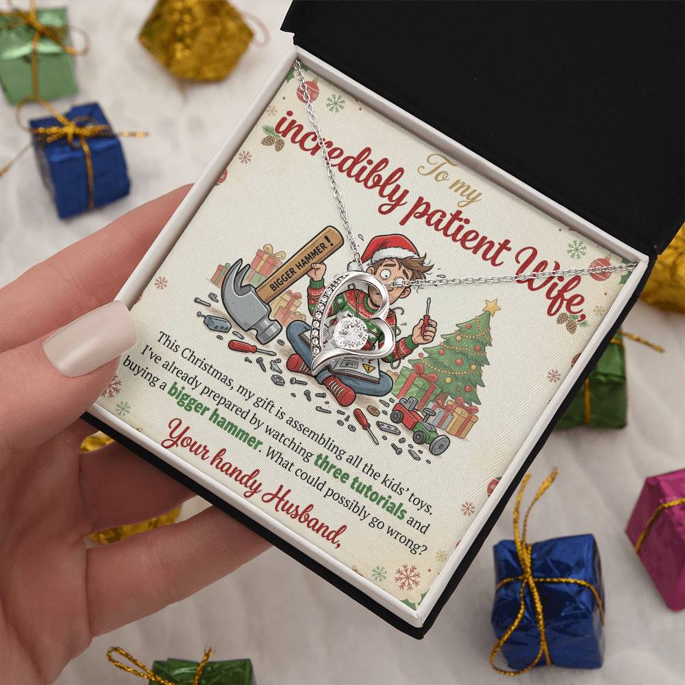 To My Wife Necklace From Husband, Funny Christmas Gift For Wife, Holiday Gift Idea, Love Knot Necklace-LKN13765