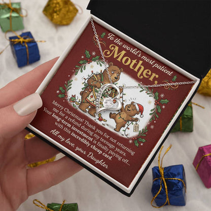 To My Mother Necklace From Daughter, Funny Christmas Gift for Mom, Mother Daughter Jewelry - Love Knot Necklace-LKN38433