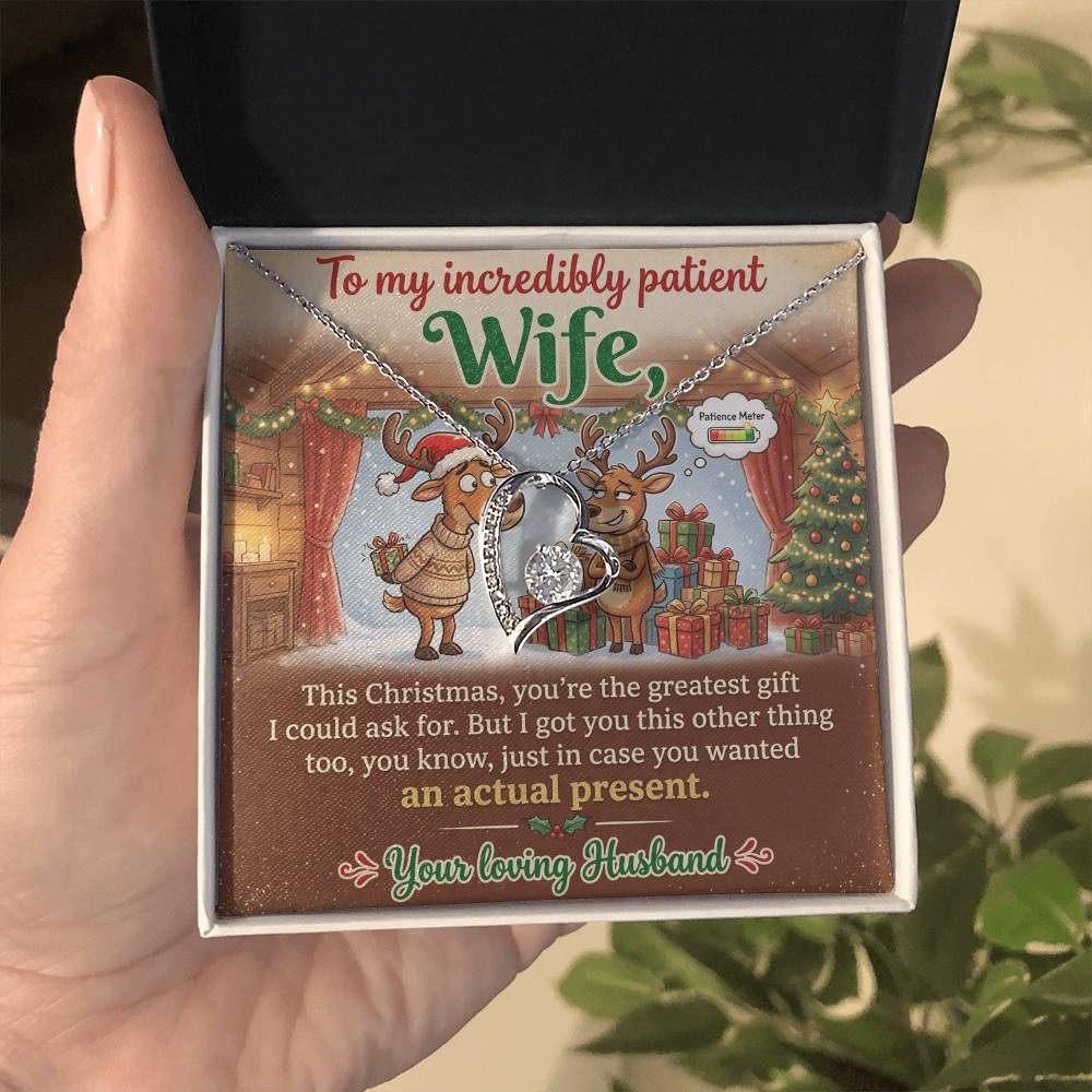 To My Incredibly Patient Wife Necklace From Husband, Funny Christmas Gift For Her, Love Knot Necklace-LKN54296