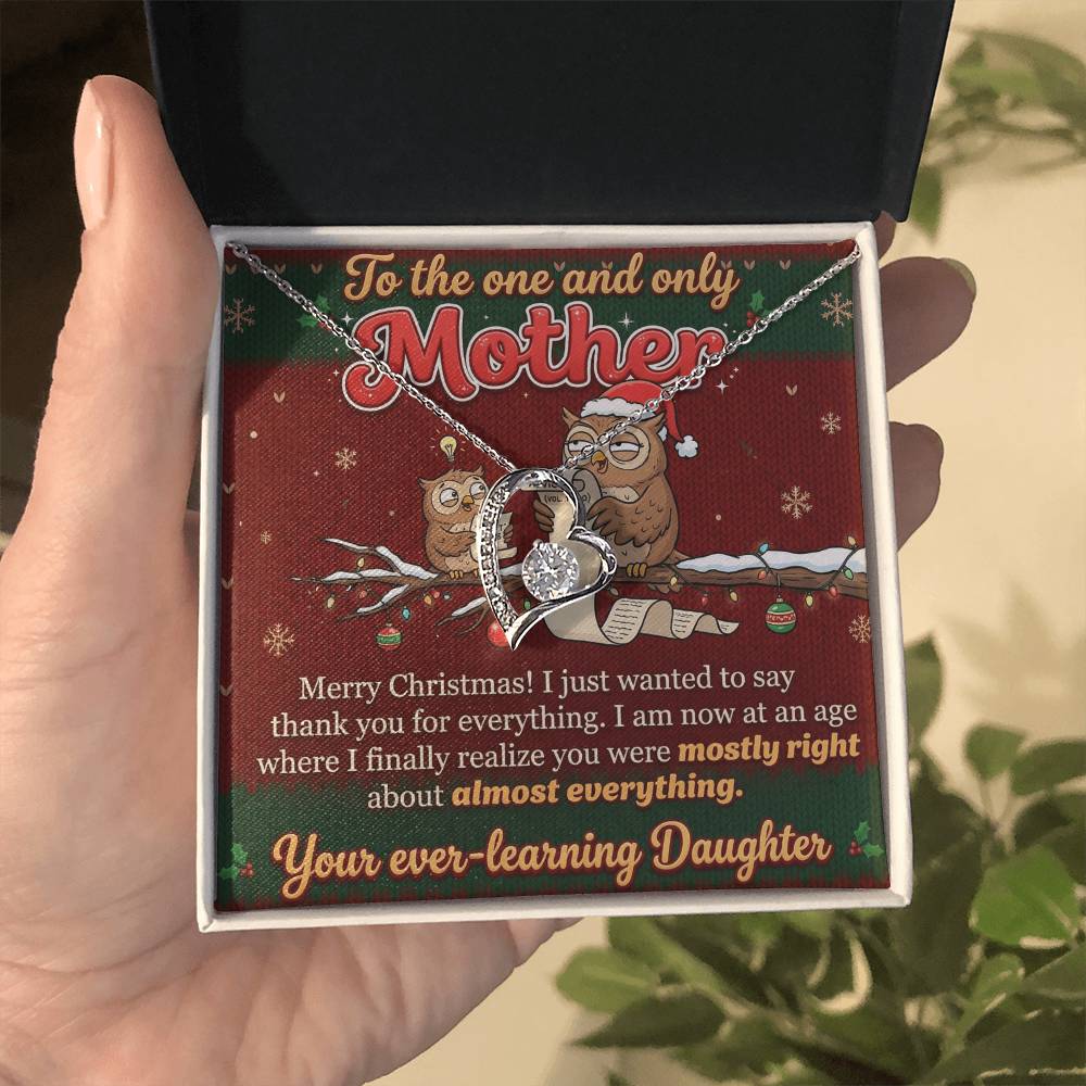 To My Mother Necklace From Daughter, Funny Christmas Gift, Holiday Present For Mom - Love Knot Necklace-LKN64879