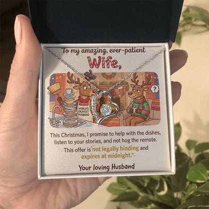 To My Wife Necklace From Husband, Funny Christmas Gift for Wife, Anniversary, Birthday Gift - Love Knot Necklace-LKN88569