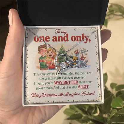 To My Husband Necklace From Wife, Funny Christmas Gift For Him, Anniversary Gift - Love Knot Necklace-LKN27001