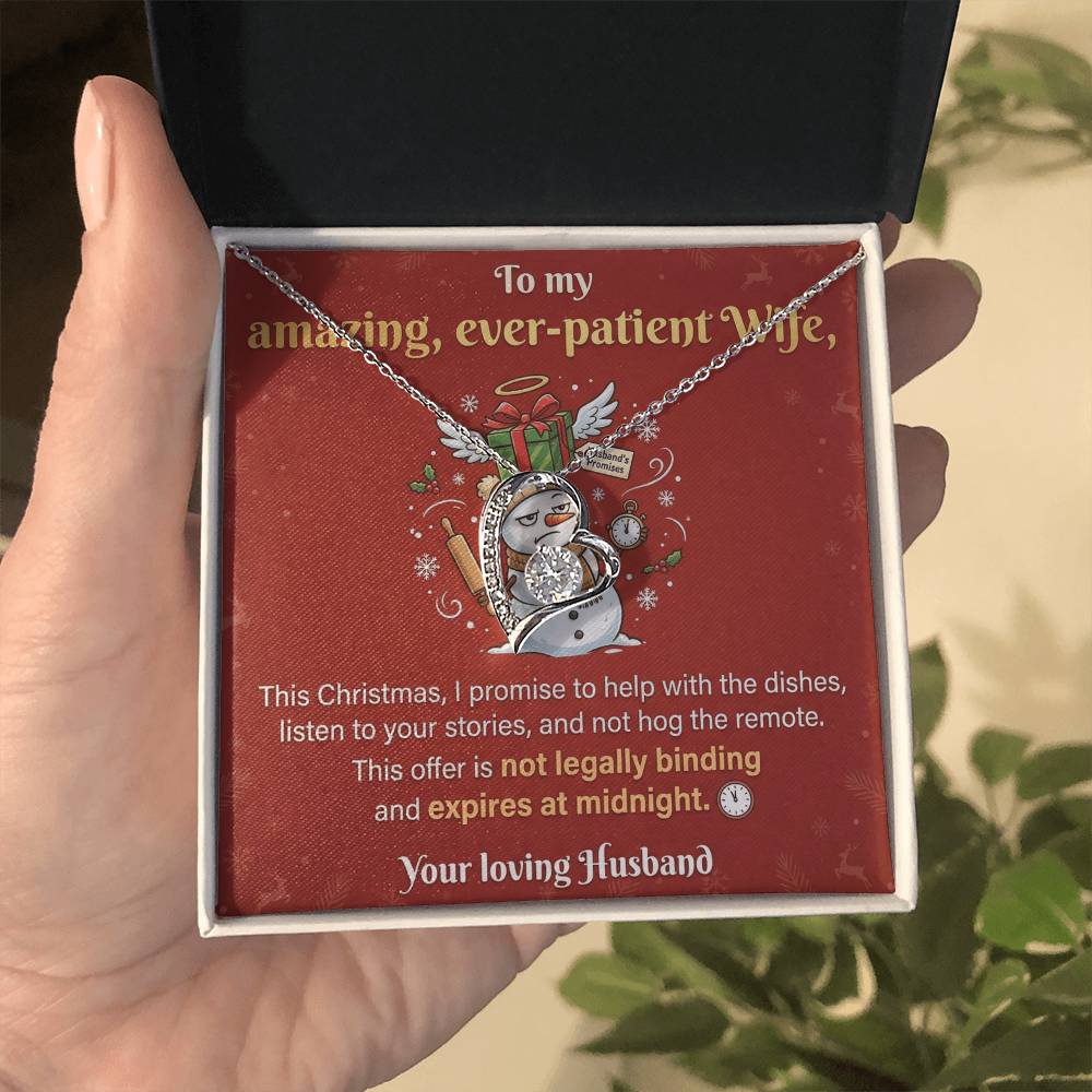 To My Wife Necklace From Husband - Funny Christmas Gift, Hilarious Holiday Present for Her - Love Knot Necklace-LKN91684