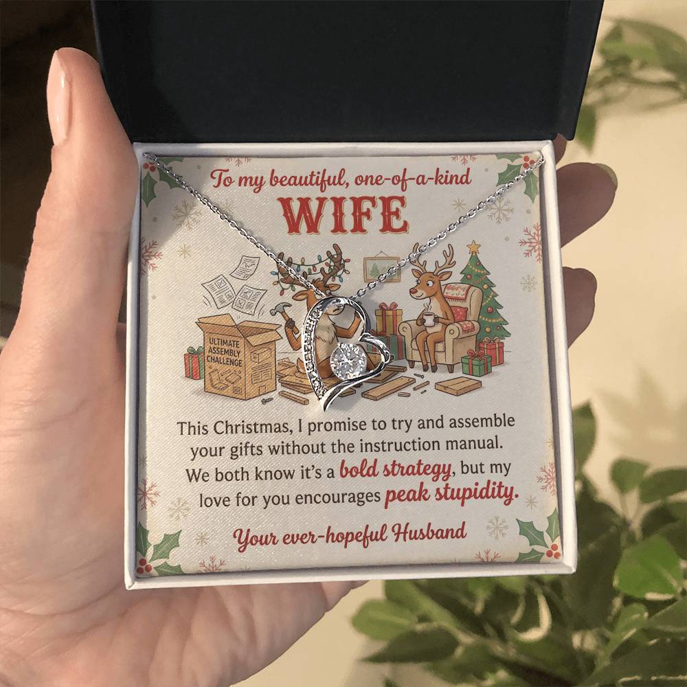 To My Wife Necklace From Husband, Funny Christmas Gift, Holiday Present for Her - Love Knot Necklace-LKN77334