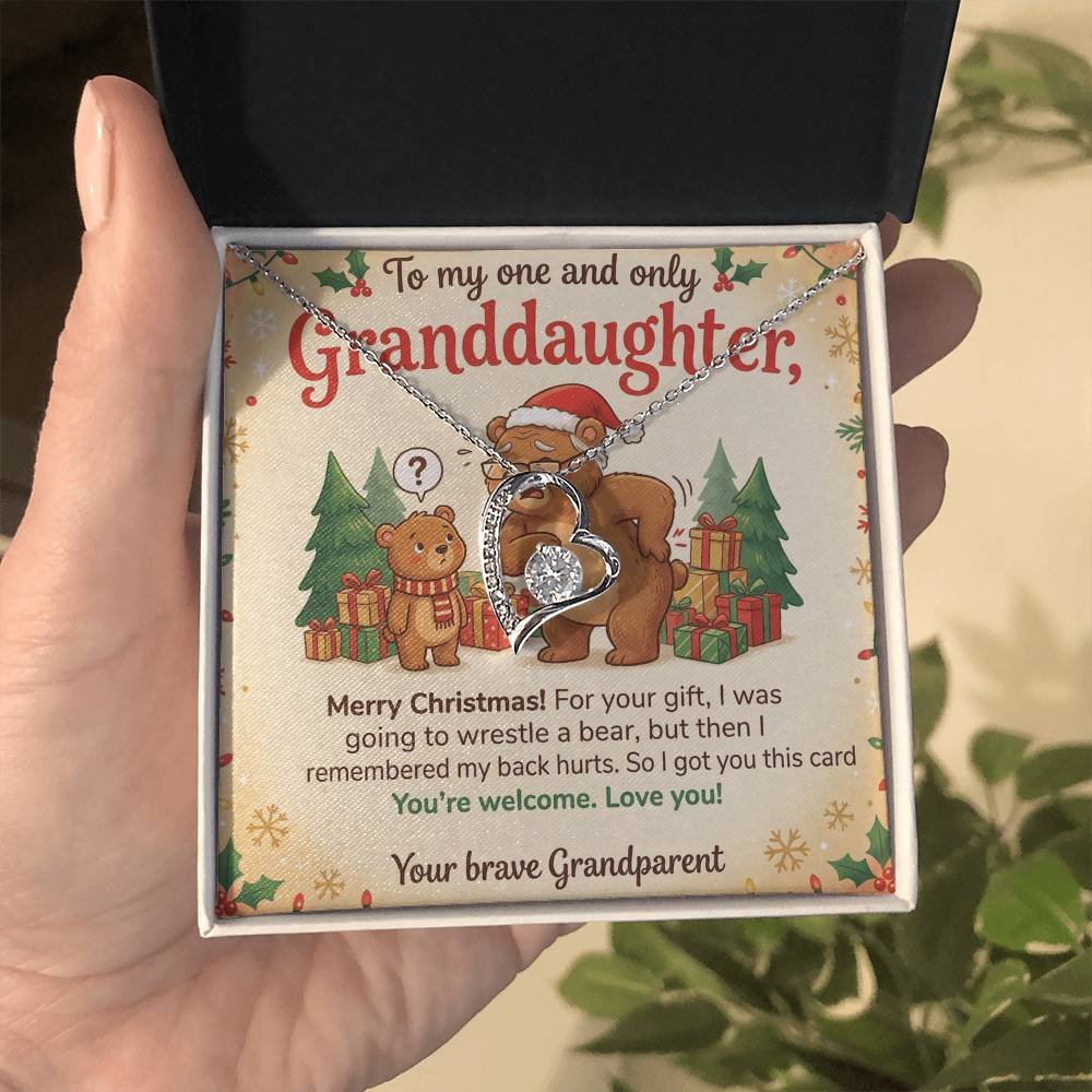 To My Granddaughter Necklace From Grandparent, Funny Christmas Gift, Granddaughter Christmas Present, Sentimental Gift - Love Knot Necklace-LKN36805