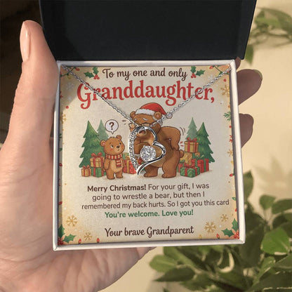 To My Granddaughter Necklace From Grandparent, Funny Christmas Gift, Granddaughter Christmas Present, Sentimental Gift - Love Knot Necklace-LKN36805