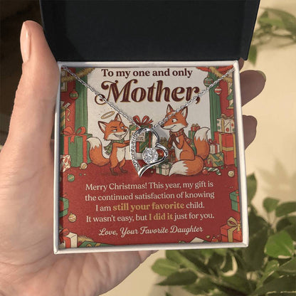 To My Mother Necklace From Daughter, Funny Christmas Gift For Mom, Favorite Child Gift Idea - Love Knot Necklace-LKN51122