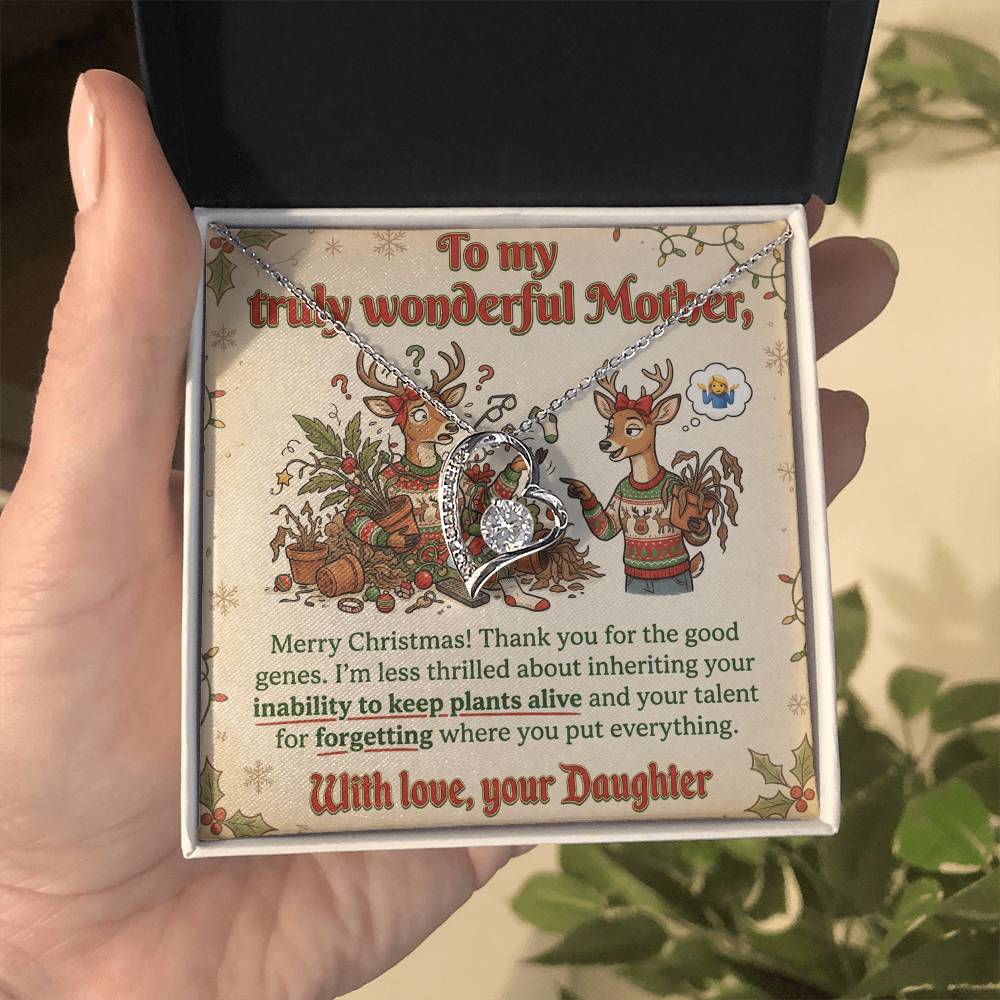To My Mother Necklace From Daughter, Funny Christmas Gift For Mom, Xmas Present For Her, Love Knot Necklace-LKN53783