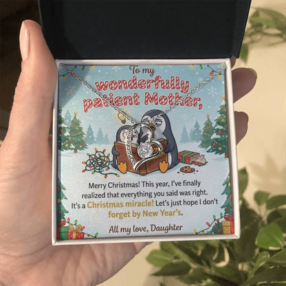 To My Mother Necklace From Daughter, Funny Christmas Gift for Mom, Mom Birthday Gift, Love Knot Necklace-LKN83182