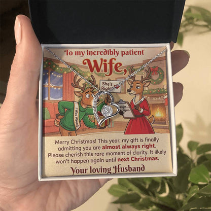 To My Wife Necklace From Husband, Funny Christmas Gift For Her, Admitting You're Right - Love Knot Necklace-LKN11928