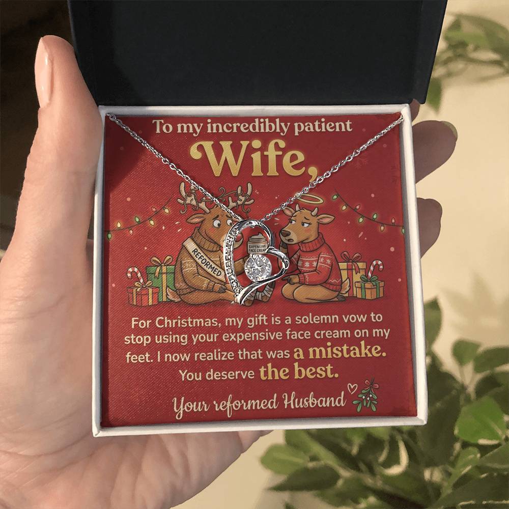 To My Wife Necklace From Husband, Funny Christmas Gift for Her, Holiday Present, You Deserve The Best - Love Knot Necklace-LKN77850