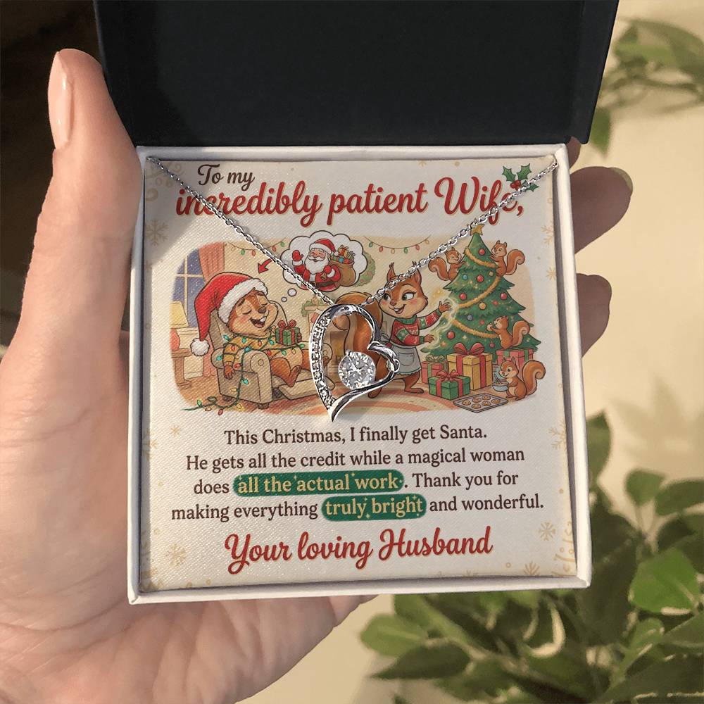 To My Wife Necklace From Husband, Funny Christmas Gift For Her, Xmas Present, Holiday Gift For Wife, Love Knot Necklace-LKN80474