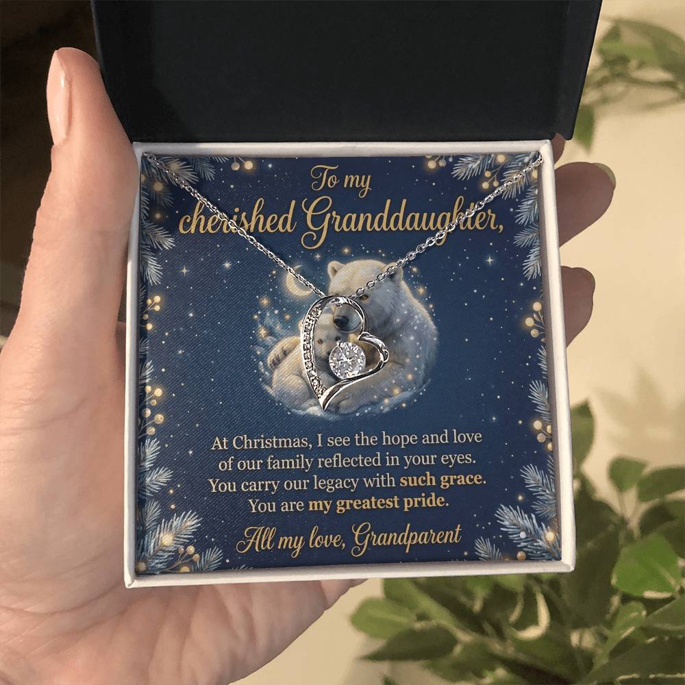 To My Granddaughter Necklace From Grandparent, Christmas Gift, Birthday Present For Her, My Greatest Pride Gift - Love Knot Necklace-LKN63044 (2)