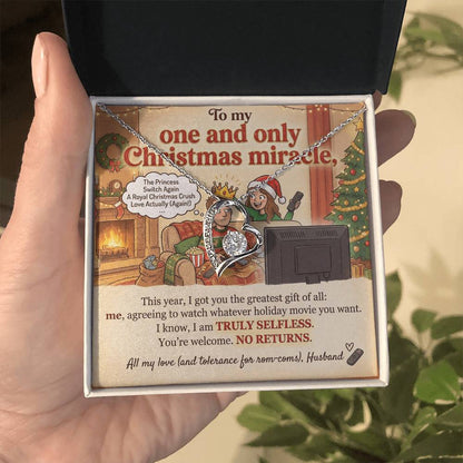 To My Wife Necklace From Husband, Funny Christmas Gift, Holiday Present for Her, Romantic Gift for Wife - Love Knot Necklace-LKN65965