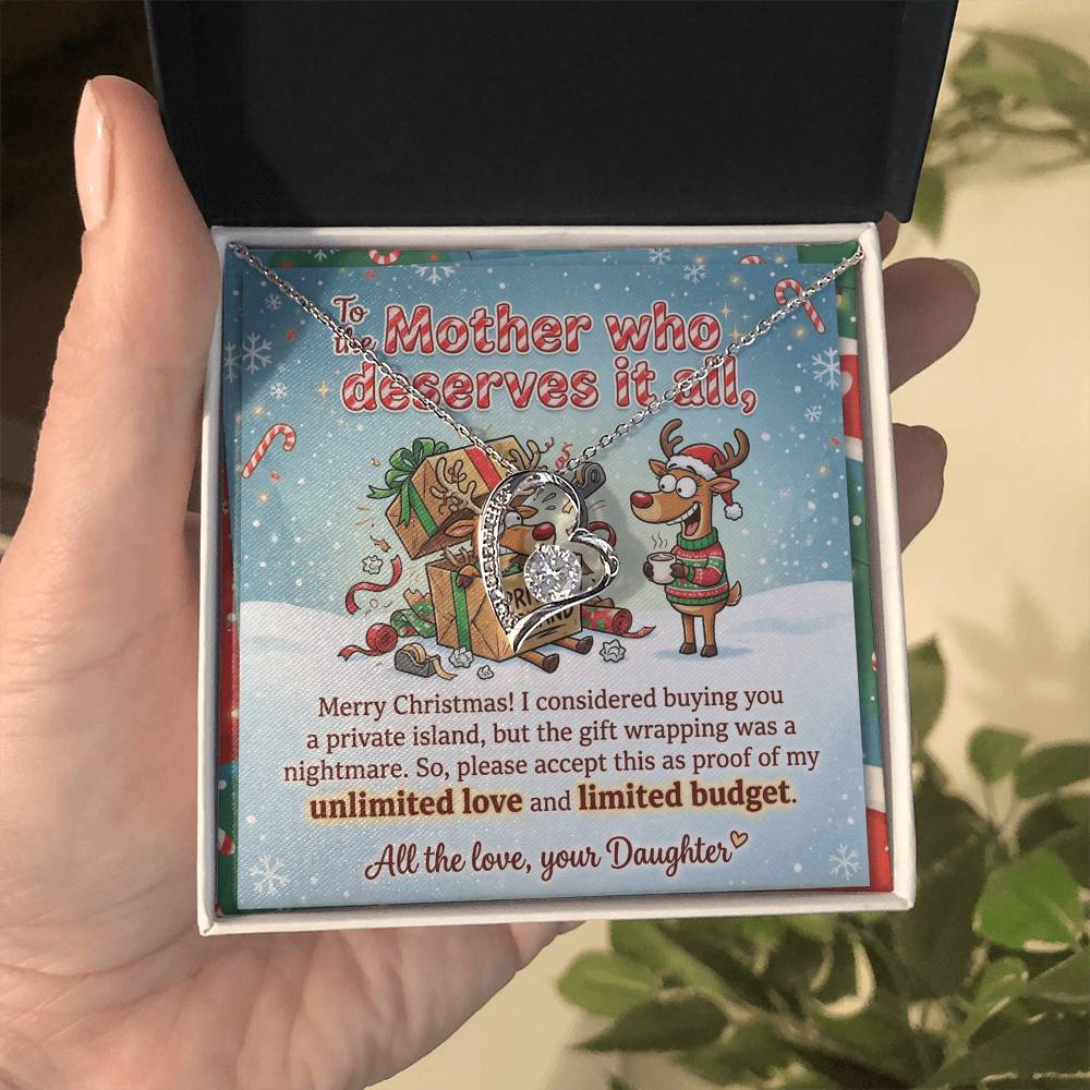 To My Mother Necklace From Daughter, Funny Christmas Gift For Mom, Mother Daughter Christmas Present, Love Knot Necklace-LKN43258