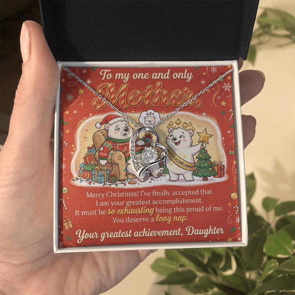 To My Mother Necklace From Daughter, Funny Christmas Gift for Mom, Birthday Present - Love Knot Necklace-LKN12082