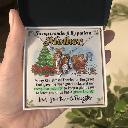 To My Mother Necklace From Daughter, Funny Christmas Gift For Mom, Holiday Present, Love Knot Necklace-LKN11476