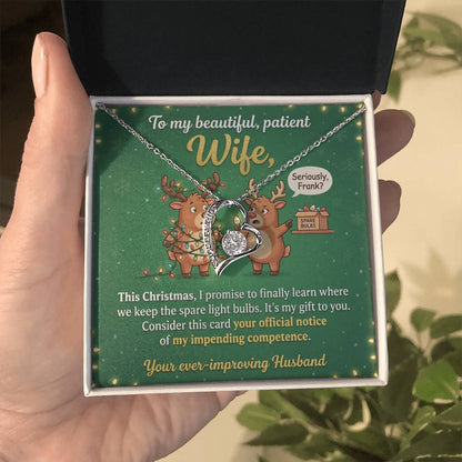 To My Wife Necklace From Husband - Funny Christmas Gift For Her, Holiday Gift, Love Knot Necklace-LKN97289