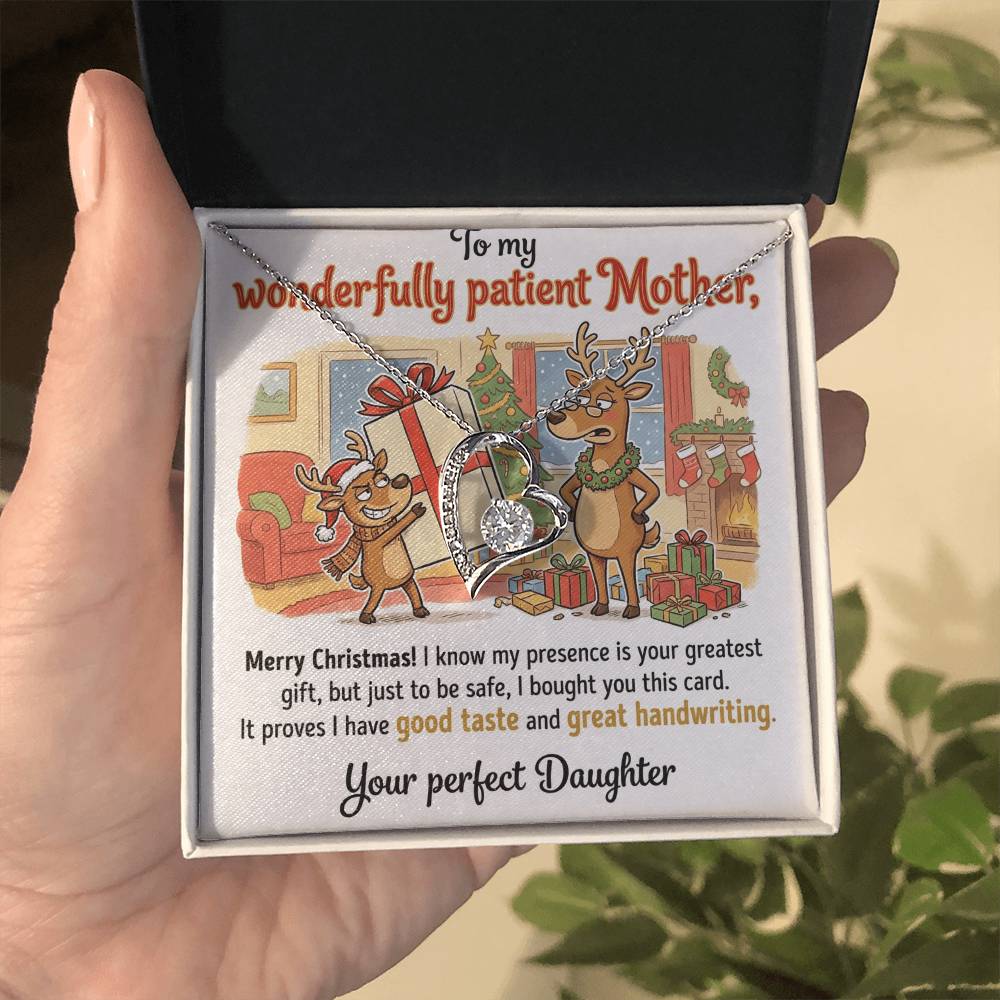 To My Mother Necklace From Daughter, Funny Christmas Gift For Mom, Holiday Present From Daughter, Love Knot Necklace-LKN96499