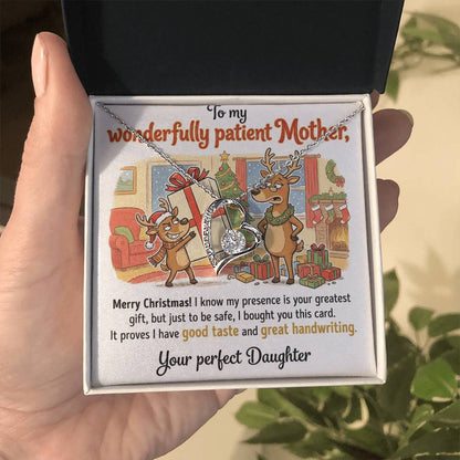 To My Mother Necklace From Daughter, Funny Christmas Gift For Mom, Holiday Present From Daughter, Love Knot Necklace-LKN96499