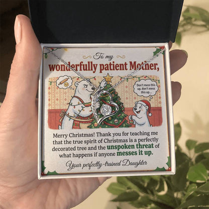 To My Mother Necklace From Daughter, Funny Christmas Gift, Merry Christmas Gift for Mom - Love Knot Necklace-LKN78059