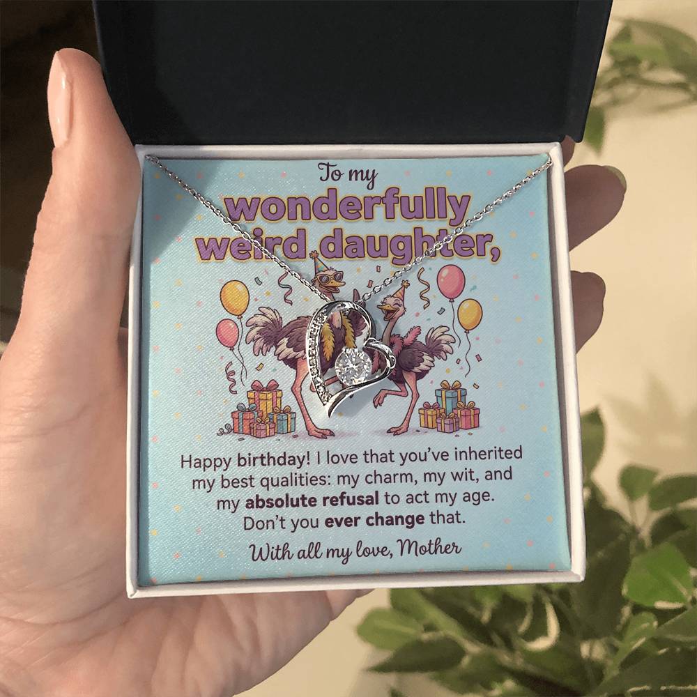 To My Daughter Necklace From Mother, Funny Birthday Gift for Weird Daughter, From Mom - Love Knot Necklace-LKN26959