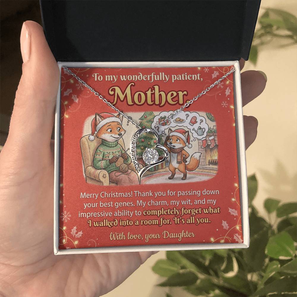 To My Mother Necklace From Daughter, Funny Christmas Gift for Mom, Xmas Present, Sentimental Gift from Daughter, Love Knot Necklace-LKN34947