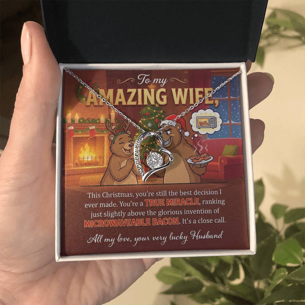 To My Wife Necklace From Husband, Funny Christmas Gift for Her, Holiday Gift, Love Knot Necklace-LKN25037