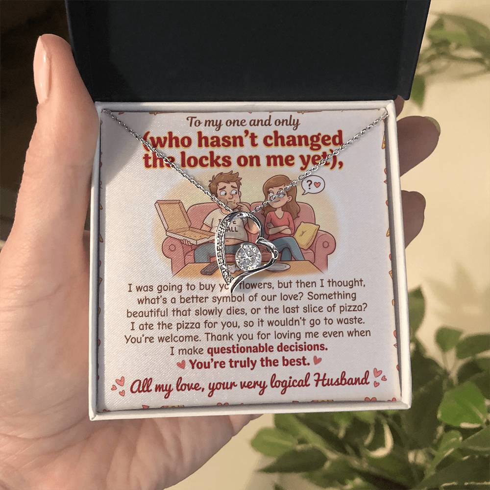 To My Wife Necklace From Husband, Funny Anniversary Gift For Her, Romantic Birthday Present, Thank You For Loving Me - Love Knot Necklace-LKN91999