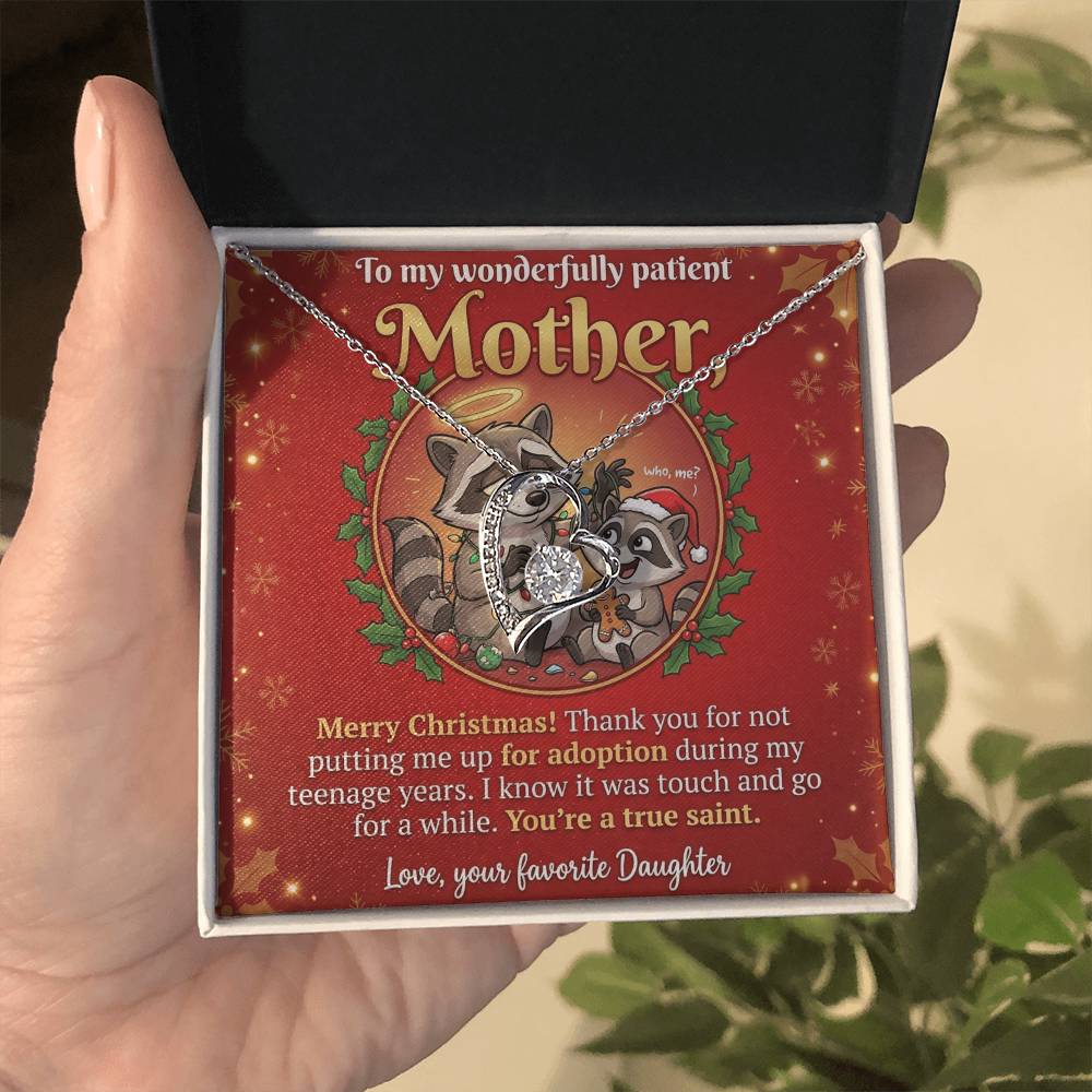 To My Mother Necklace From Daughter, Funny Christmas Gift, Birthday Gift for Mom from Daughter - Love Knot Necklace-LKN74211