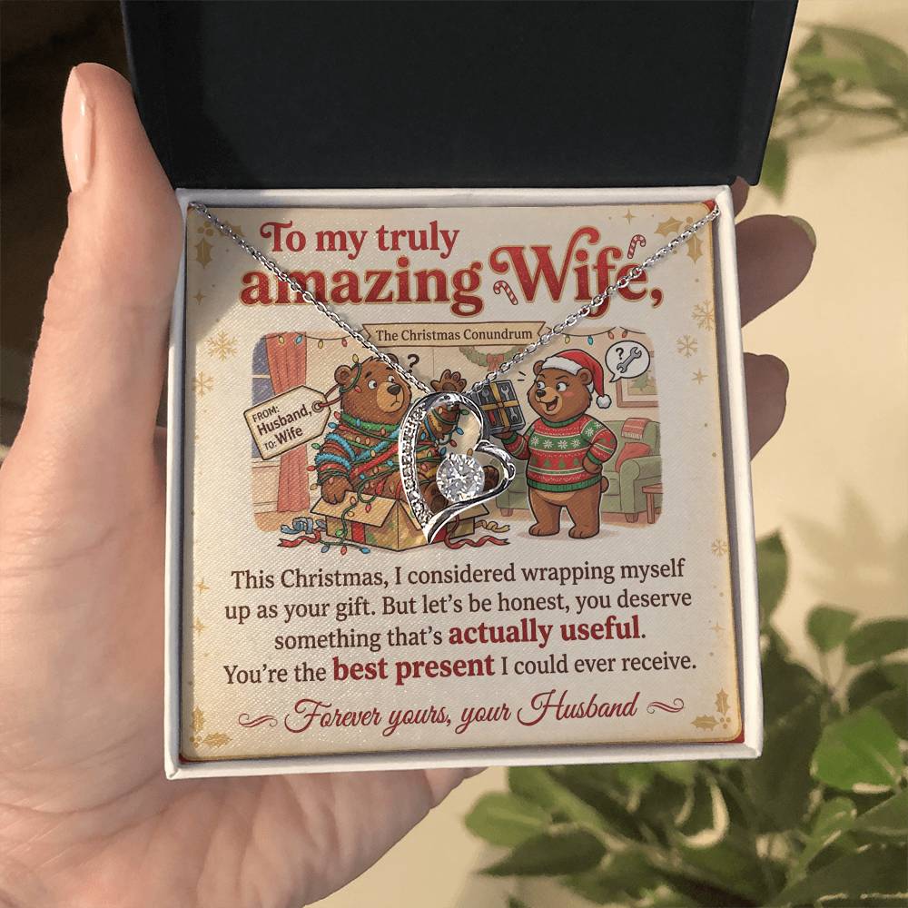 To My Wife Necklace From Husband, Funny Christmas Gift, You're The Best Present, Love Knot Necklace-LKN85554