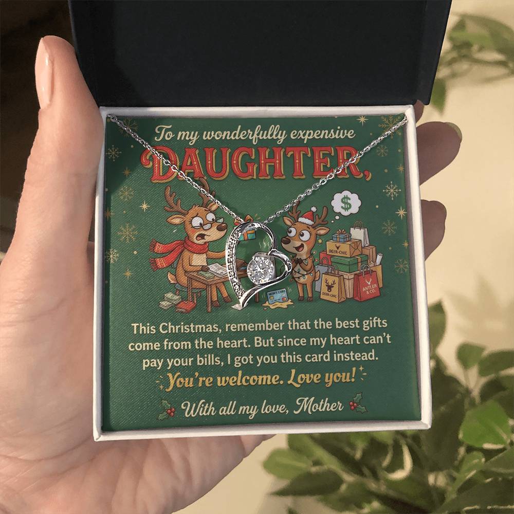 To My Daughter Necklace From Mother, Funny Christmas Gift for Daughter, Sentimental Mom and Daughter Gift - Love Knot Necklace-LKN64305