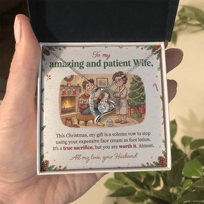 To My Wife Necklace From Husband, Funny Christmas Gift, Holiday Present for Her, Wife Christmas Gift - Love Knot Necklace-LKN97078