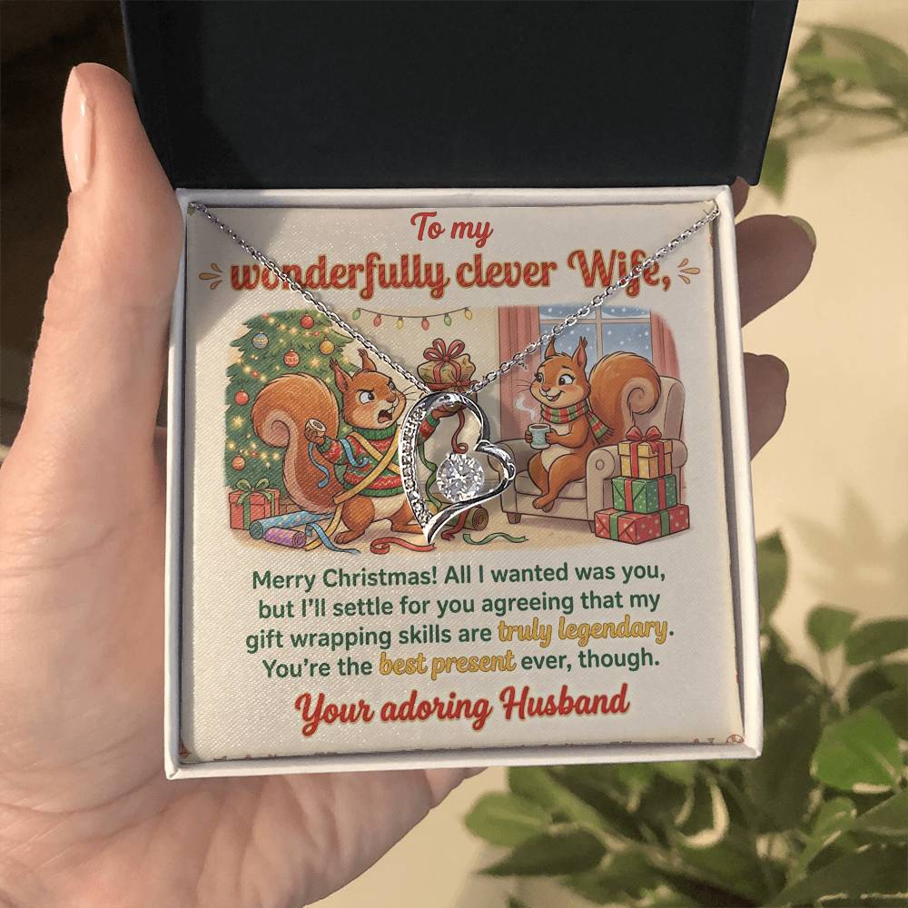 To My Wife Necklace From Husband, Funny Christmas Gift For Her, Romantic Wife Gift - Love Knot Necklace-LKN81966