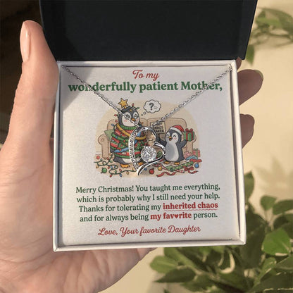 To My Mother Necklace From Daughter, Funny Christmas Gift For Mom, Holiday Present For Mother - Love Knot Necklace-LKN16282