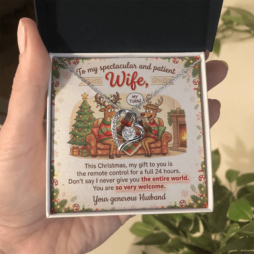 To My Wife Necklace From Husband, Funny Christmas Gift, Holiday Present For Her - Love Knot Necklace-LKN43976