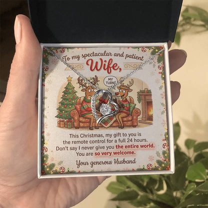 To My Wife Necklace From Husband, Funny Christmas Gift, Holiday Present For Her - Love Knot Necklace-LKN43976