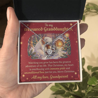 To My Granddaughter Necklace From Grandparent, Christmas Gift, Proud of You Gift for Granddaughter - Love Knot Necklace-LKN91197