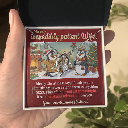 To My Wife Necklace From Husband, Funny Christmas Gift, Admitting You Were Right Xmas Present for Her, Love Knot Necklace-LKN65688